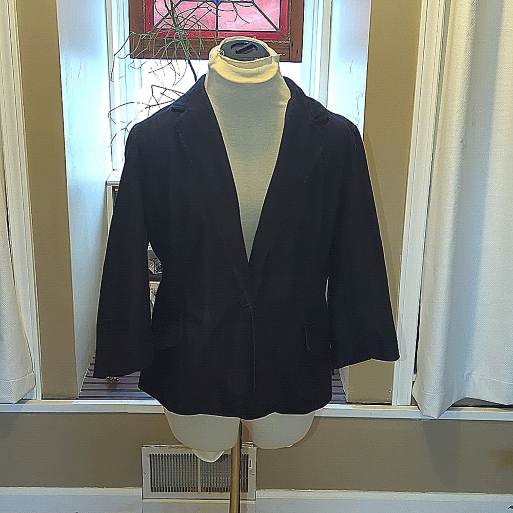 Coldwater Creek cropped dark was denim jacket, size 10